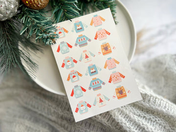 1 Sheet, Approx 13x90cm, Christmas Print Water Decal Image Transfer for Polymer Clay / Ceramics